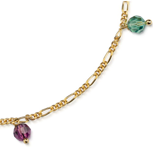 Fußkette mit Swarovski® Kristallen – 925er Silber, Made in Germany